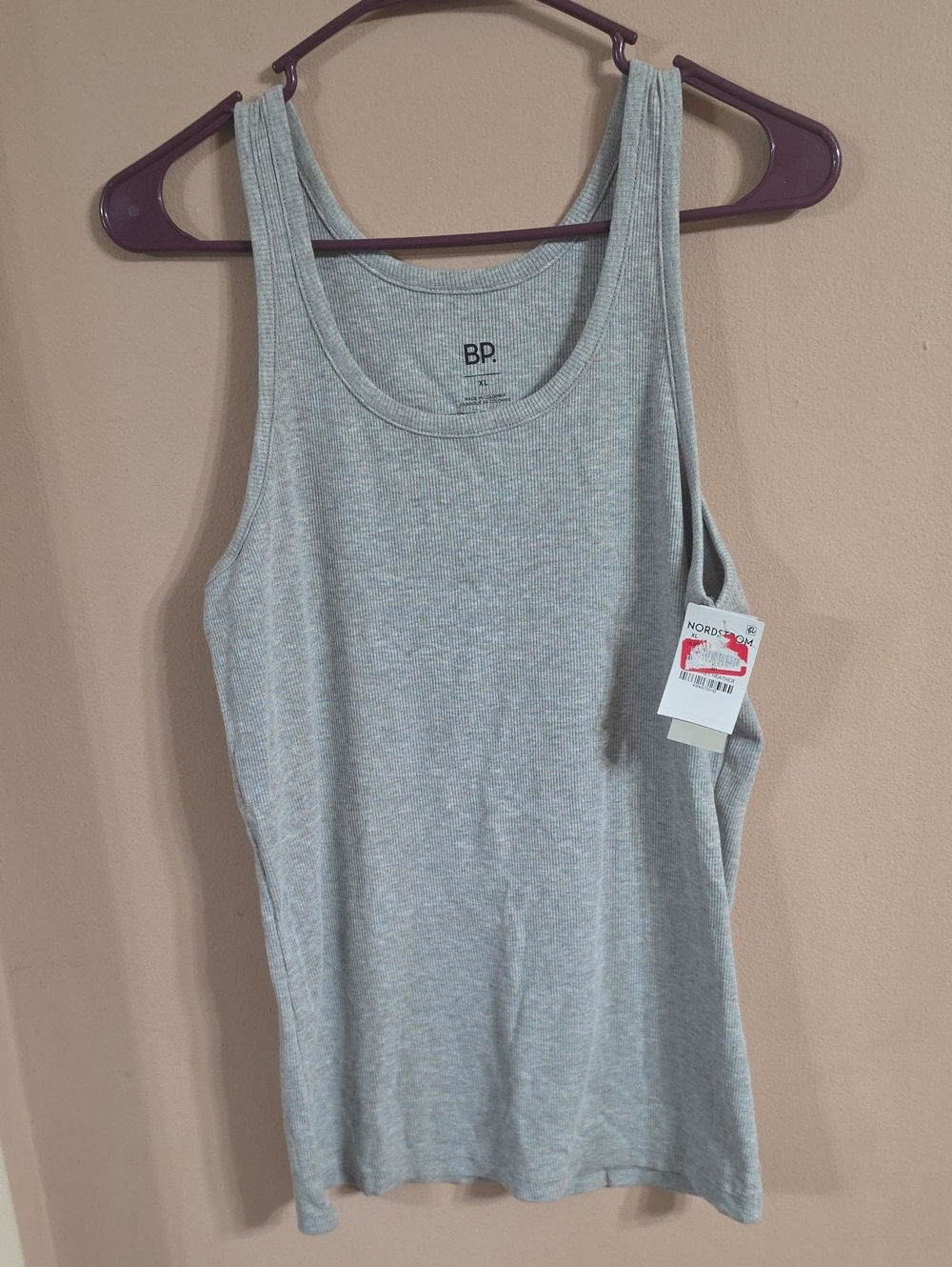 bp Light Gray Ribbed Scoop Neck Tank